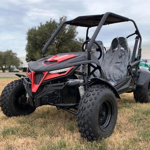 TrailMaster Cheetah 200EX Off-Road UTV/Go-Kart, Fully Automatic with Reverse, EFI, High-Quality Windshield, Spare Tire, Upgraded Rear End, Top LED Light Bar