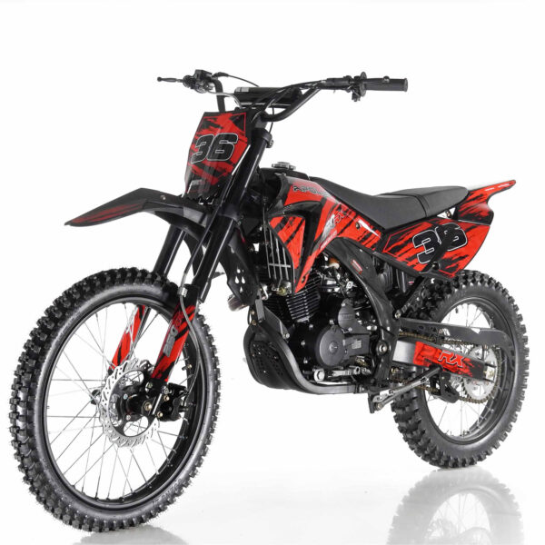 Apollo DB-36 250cc Dirt Bike, 5-Speed Manual Clutch, 4-Stroke, Air Cooled, Electric & Kick Start