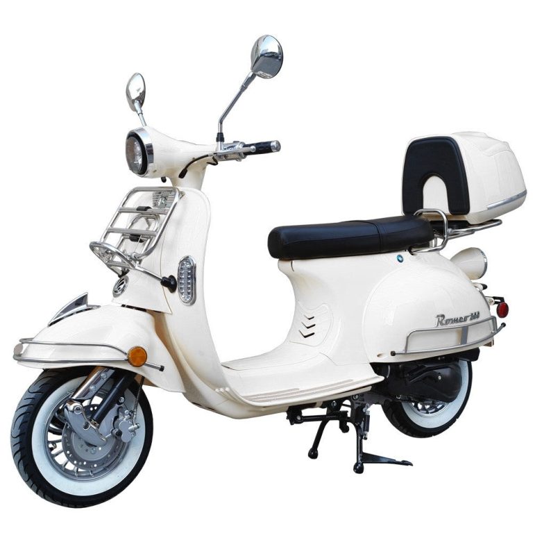 Dongfang Romeo 200cc Retro Moped Scooter, Automatic CVT, High-Power Engine, Air-Cooled, Single Cylinder, 4-Stroke, Horizontal Type