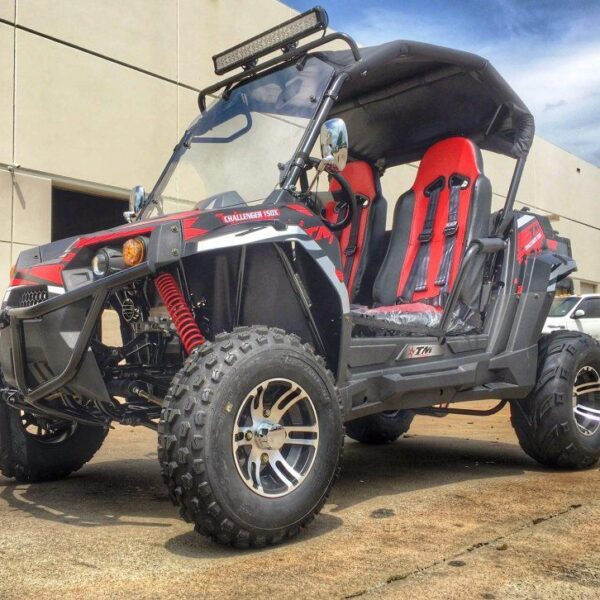 TrailMaster Challenger 300EX EFI UTV/Side-by-Side, Fully Loaded with Push Bar, Windshield, Light Bar, Chrome Rims, and Independent Rear Axles
