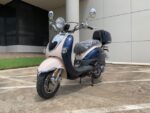 Trailmaster Sorrento 150A Retro Design Scooter, Electric & Kick Start, Aluminum Wheels, Rear Luggage Trunk