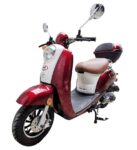 Trailmaster Milano 50N Stylish Design Scooter, Upgraded Chrome Hardware, Electric and Kick Start, LED Headlight