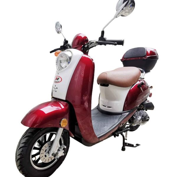 Trailmaster Milano 50N Stylish Design Scooter, Upgraded Chrome Hardware, Electric and Kick Start, LED Headlight