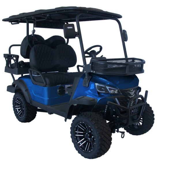 TrailMaster TBM X4 Electric Golf Cart, 48V/ 5kw battery, 4 Passenger, Lifted, Custom Rims, Ground Effects LED Lights, 10.5" LED Display, 48-Mile Range, High/Low Transmission