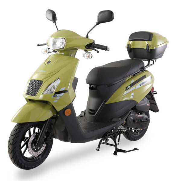 Ice Bear Cali (PMZ50-2) 50cc Street Legal Scooter, Automatic CVT Transmission with Gates belt, Digital speedometer, 10" wheels, Electric start
