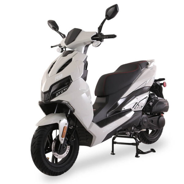 Ice Bear Ascend R9 200 EFI Street Legal Scooter, 200cc GY6 Engine, Digital speedometer, LED lights, USB Port, 12" wheels, Electric start (PMZ200-R9)